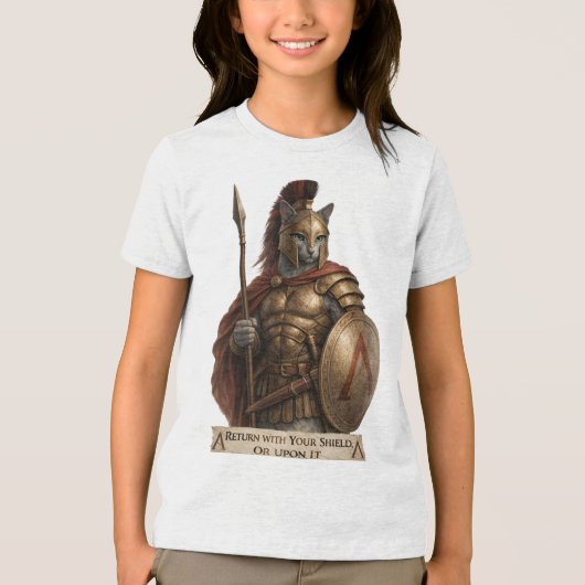 Russisch Blauwe Spartaanse Kat Tri-Blend Shirt (Voorkant)