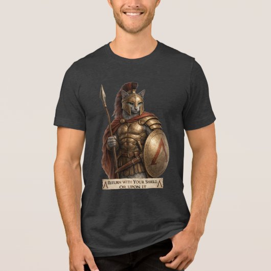 Russisch Blauwe Spartaanse Kat Tri-Blend Shirt (Voorkant)