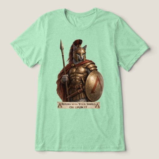 Russisch Blauwe Spartaanse Kat Tri-Blend Shirt (Design voorkant)