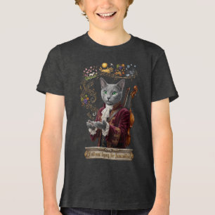 Russisch Blauwe Vivaldi Kat: Een Levendig Erfgoed Tri-Blend Shirt