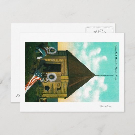 Russisch Blok House in St. Michael, Alaska Briefkaart (Voorkant / Achterkant)