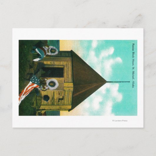 Russisch Blok House in St. Michael, Alaska Briefkaart (Voorkant)