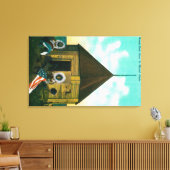 Russisch Blok House in St. Michael, Alaska Canvas Afdruk (Insitu (Woonkamer))