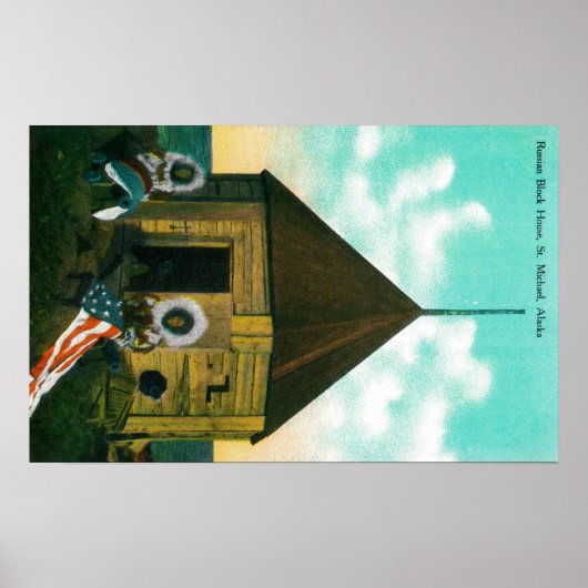 Russisch Blok House in St. Michael, Alaska Poster (Voorkant)