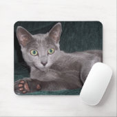 Russisch Blue Kitten Mousepad Muismat (Met muis)