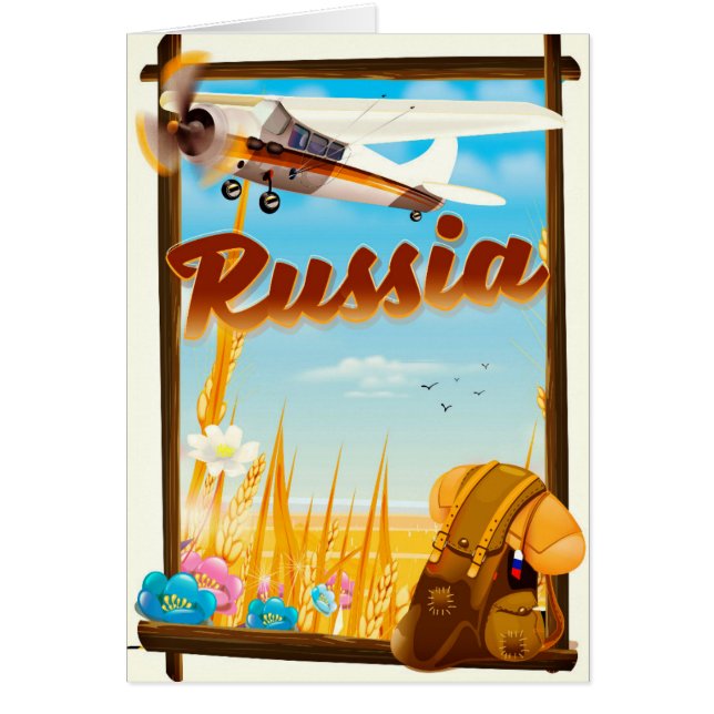 Russisch boerderij landschap cartoon reisposter (Voorkant)