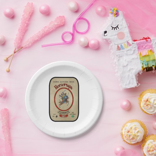 Russisch Bogatyr Beer Papieren Bordje (Feest)