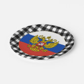 Russisch Bord, gebuffel en Russische vlag Papieren Bordje (Gekanteld)