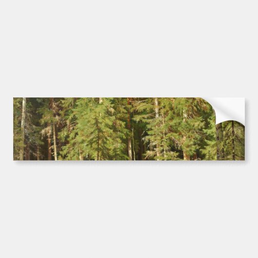 Russisch bos (Rustisch landschap) (Groene Bossen) Bumpersticker (Voorkant)