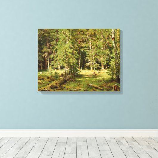 Russisch bos (Rustisch landschap) (Groene Bossen) Canvas Afdruk (Insitu (Houten vloer))