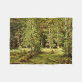 Russisch bos (Rustisch landschap) (Groene Bossen) Fleece Deken (Voorkant (Horizontaal))