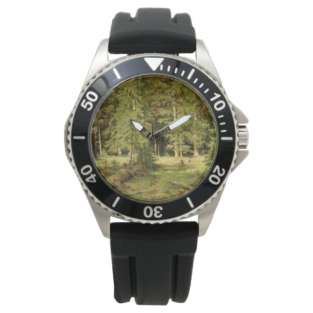 Russisch bos (Rustisch landschap) (Groene Bossen) Horloge (Voorkant)