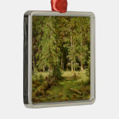Russisch bos (Rustisch landschap) (Groene Bossen) Metalen Ornament (Rechts)