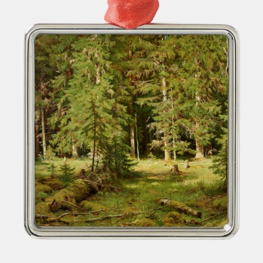 Russisch bos (Rustisch landschap) (Groene Bossen) Metalen Ornament (Voorkant)