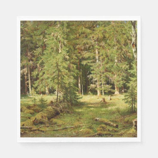 Russisch bos (Rustisch landschap) (Groene Bossen) Servet (Voorkant)