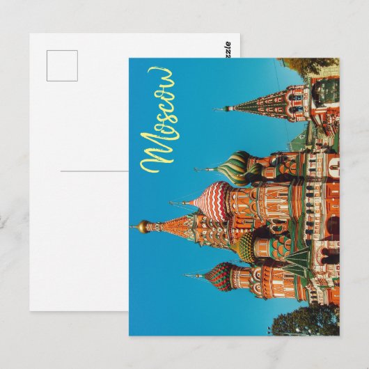Russisch Briefkaart op het Rode Plein van de Mosko (Voorkant / Achterkant)
