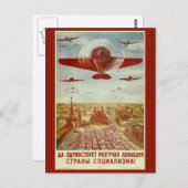 Russisch briefkaart voor de propaganda voor de lu (Voorkant / Achterkant)