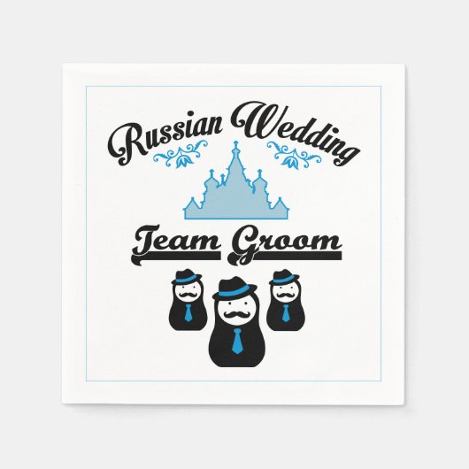 Russisch bruiloft, Team Groom. Servetten (Voorkant)