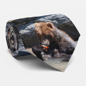Russisch bruin Beer Stropdas (Opgerold)