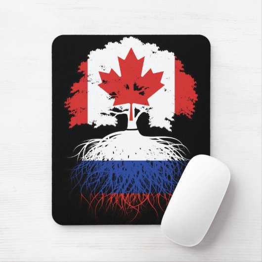 Russisch-Canadese vlag voor boomstammen Muismat (Met muis)