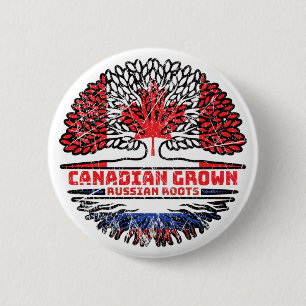 Russisch-Canadese vlag voor boomstammen Ronde Button 5,7 Cm