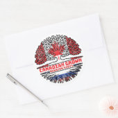 Russisch-Canadese vlag voor boomstammen Ronde Sticker (Envelop)