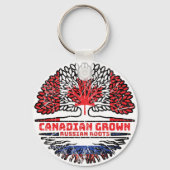 Russisch-Canadese vlag voor boomstammen Sleutelhanger (Achterkant)