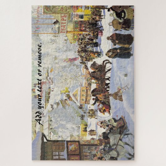 Russisch carnaval "Maslenitsa", Boris Kustodiev, Legpuzzel (Verticaal)