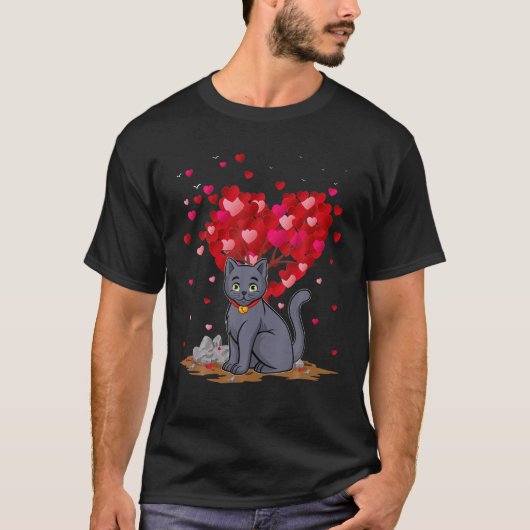 Russisch Dierenvriend met blauw katje Val T-shirt (Voorkant)