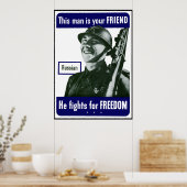 Russisch — Dit Man is je vriend — grens Poster (Keuken)