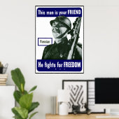 Russisch — Dit Man is je vriend — grens Poster (Thuiskantoor)