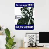 Russisch — Dit Man is je vriend Poster (Thuiskantoor)