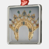 Russisch dobbeltje, goudset met parels metalen ornament (Links)