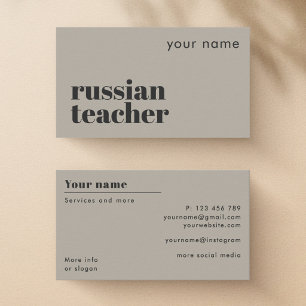 Russisch docent tweede taal Visitekaartje