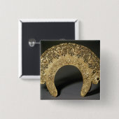 Russisch doekje met filigrafie vierkante button 5,1 cm (Voorkant /achterkant)