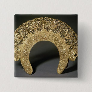 Russisch doekje met filigrafie vierkante button 5,1 cm