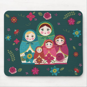 Russisch Dolls Green Muismat