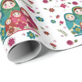 Russisch Dolls Wrapping Paper Cadeaupapier (Rol Hoek)