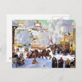 Russisch dorp in de winter briefkaart (Voorkant / Achterkant)