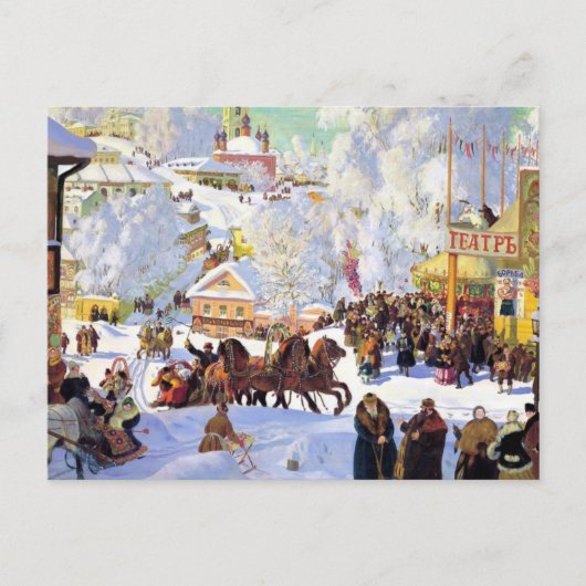 Russisch dorp in de winter briefkaart (Voorkant)