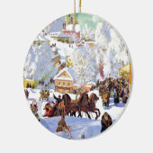 Russisch dorp in de winter keramisch ornament (Links)
