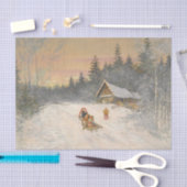 Russisch dorp onder sneeuw door Konstantin Korovin Tissuepapier (Craft)