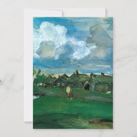 Russisch dorp Valentin Serov Feestdagenkaart (Voorkant)