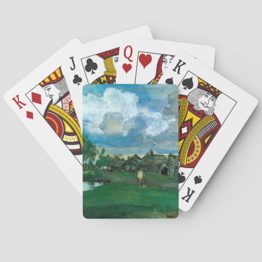 Russisch dorp Valentin Serov Pokerkaarten (Achterkant)