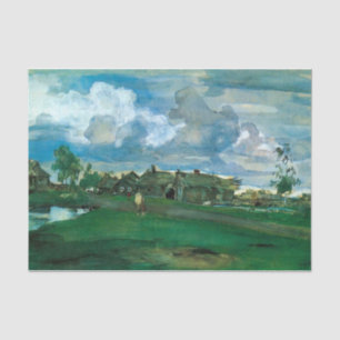 Russisch dorp Valentin Serov Tissuepapier