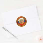 Russisch Embleem Ronde Sticker (Envelop)