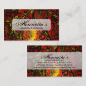 Russisch  fijn bloemmotief visitekaartje (Voorkant / Achterkant)