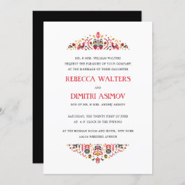 Russisch Folk Art Khokhloma Flower Formal Wedding Kaart