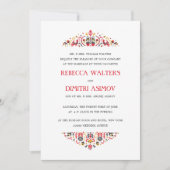 Russisch Folk Art Khokhloma Flower Formal Wedding Kaart (Voorkant)