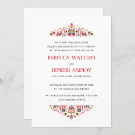 Russisch Folk Art Khokhloma Flower Formal Wedding Kaart